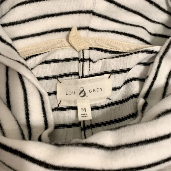 LOU & GREY Striped Soft Long Sleeve Cowl Neck Tunic Sweater - Picture 8 of 9